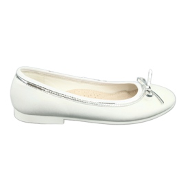 Balerinki z kokardą biała perła American Club GC29/19 białe wielokolorowe