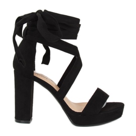 Sandałki na platformie czarne NC805 Black