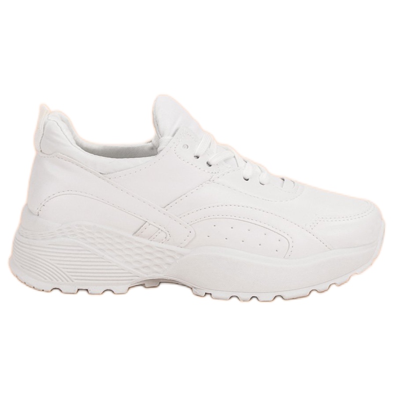 Small Swan Białe Sneakersy Na Platformie