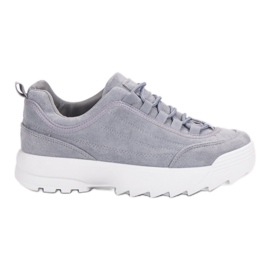 Sneakersy Na Platformie szare