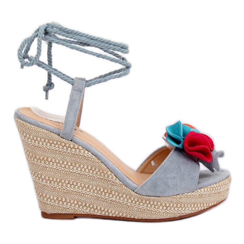 Sandałki na koturnie niebieskie YY27P Blue