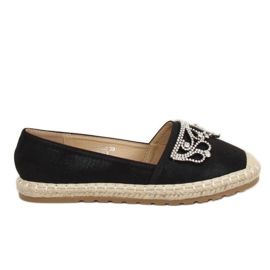 Espadryle z koroną czarne H-6558 Black