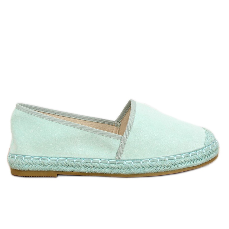 Espadryle zamszowe miętowe AF40 LT.GREEN zielone wielokolorowe