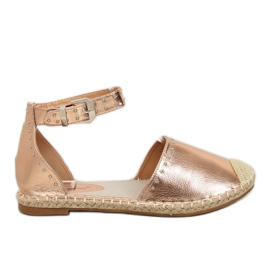 Espadryle metaliczne szampańskie CF-1K215 Champagne różowe