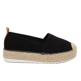 Espadryle na wysokiej podeszwie czarne BL247 Black
