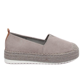 Espadryle na wysokiej podeszwie szare BL247 Grey