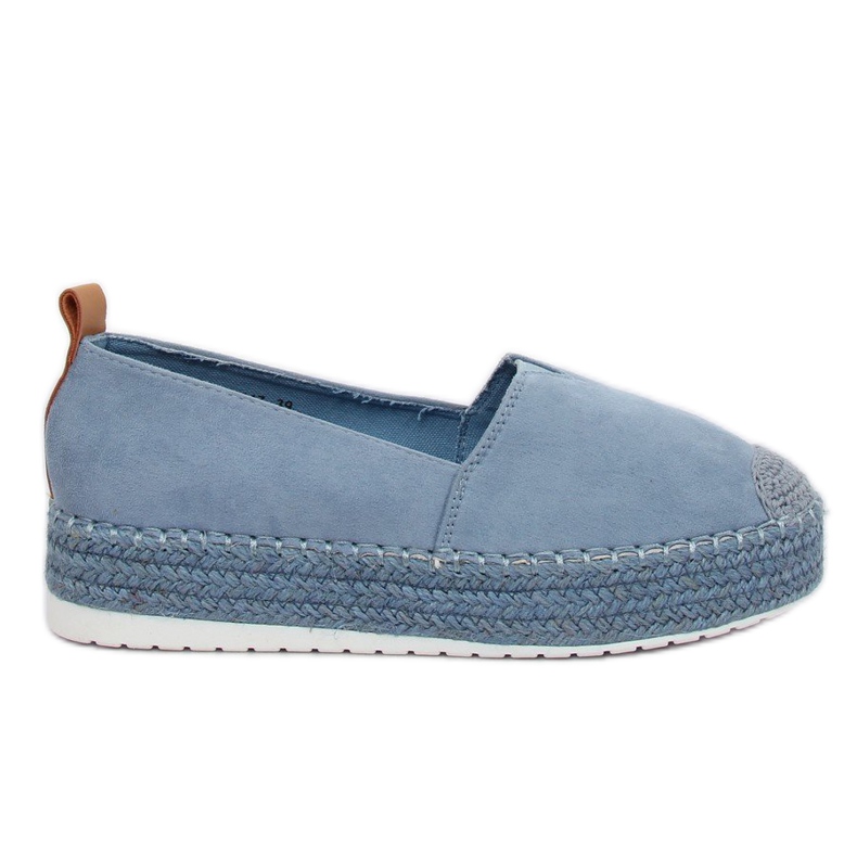 Espadryle na wysokiej podeszwie niebieskie BL247 Blue