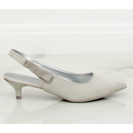 Czółenka z odkrytą piętą szare B-43 Grey