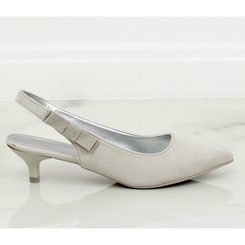 Czółenka z odkrytą piętą szare B-43 Grey