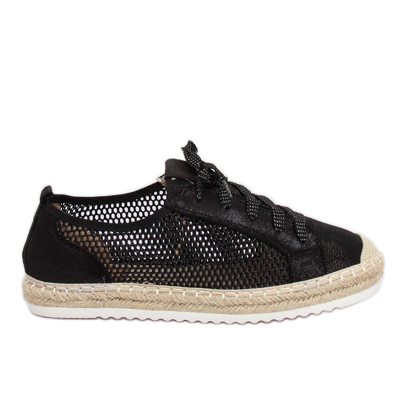 Espadryle sznurowane czarne B752S-BL Black