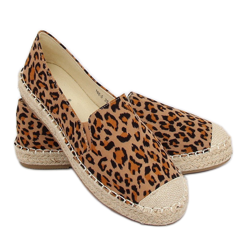 Espadryle damskie leopard 180-5 Leopard brązowe wielokolorowe