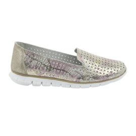 Lordsy damskie sportowe skórzane Filippo 663 białe różowe