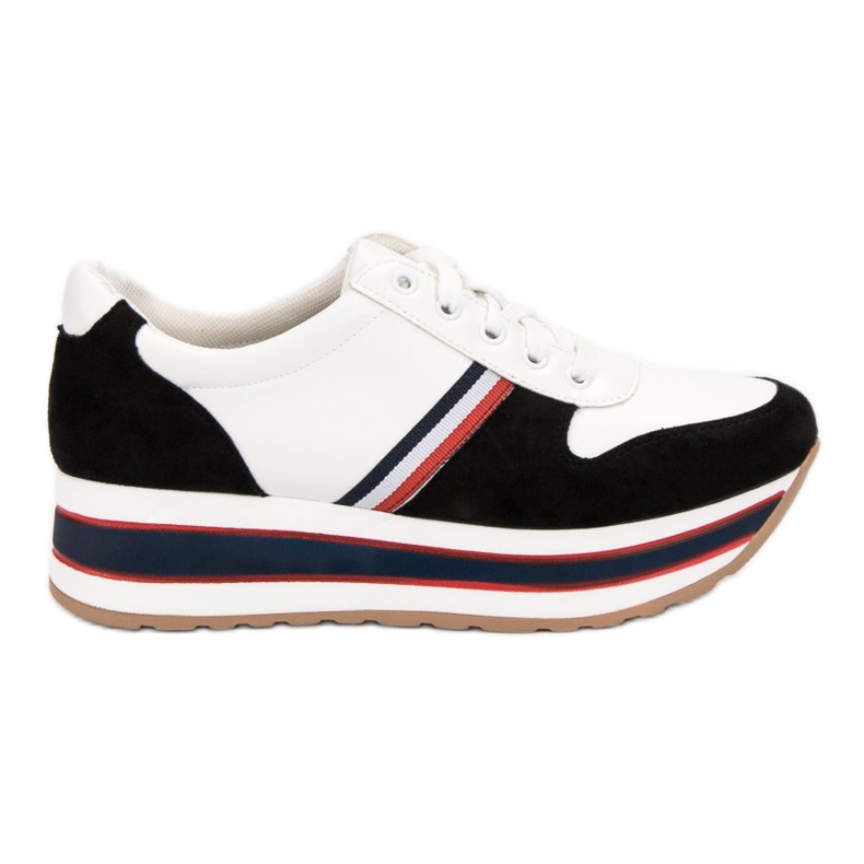 Seastar Modne Sneakersy białe czarne wielokolorowe