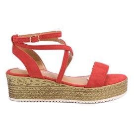 Ch. Creation Czerwone Sandały Na Koturnie