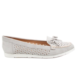 Mokasyny damskie szare T339P Grey