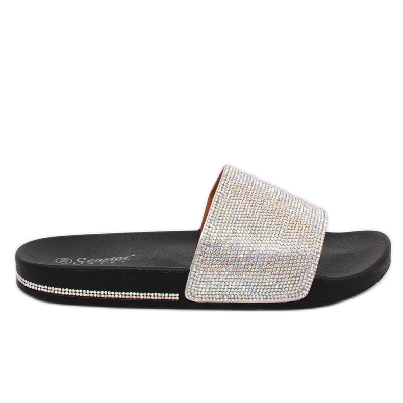 Klapki z cyrkoniami czarne BG21P Black