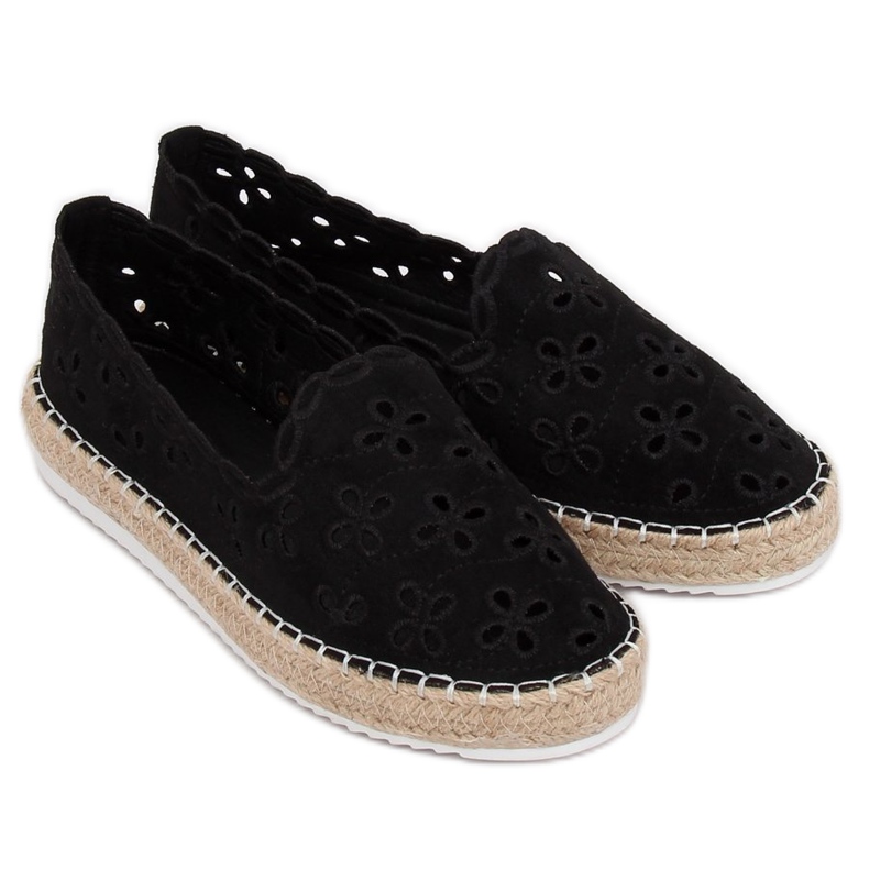 Espadryle ażurowe czarne LT112 Black