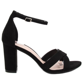 Sandałki na słupku czarne NF-40P Black