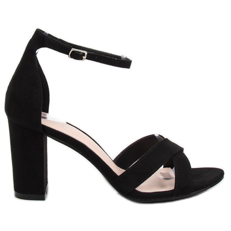 Sandałki na słupku czarne NF-40P Black