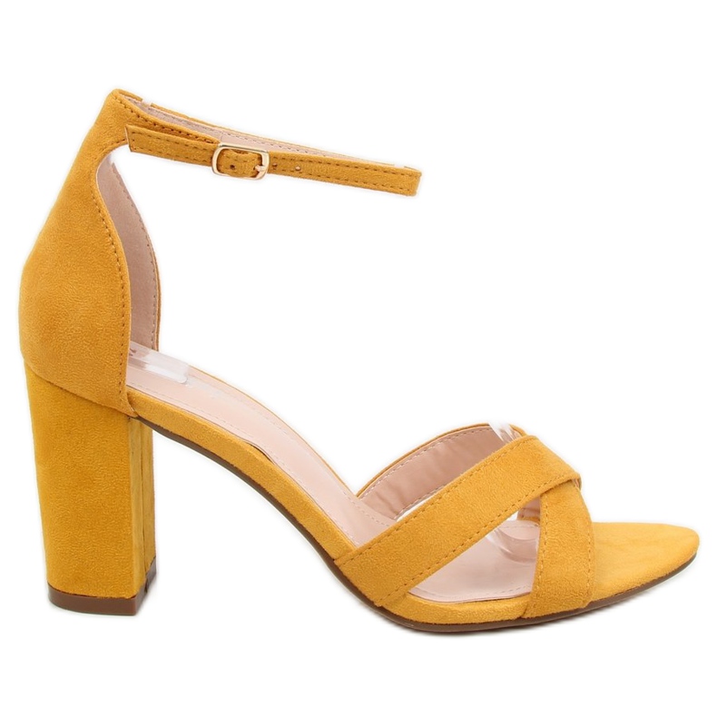 Sandałki na słupku żółte NF-40P Yellow