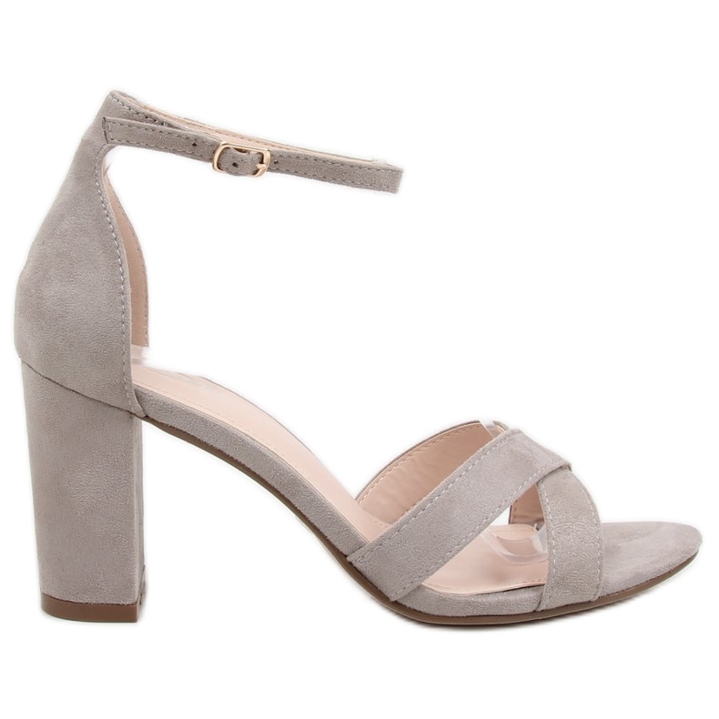 Sandałki na słupku szare NF-40P Grey