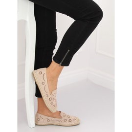 Espadryle ażurowe beżowe 9023 Beige II-GAT beżowy