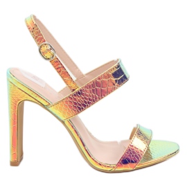 Sandałki w benzynowym kolorze NF-41P Rosy różowe