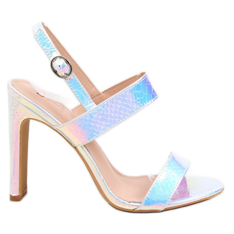 Sandałki w benzynowym kolorze NF-41P Silver szare