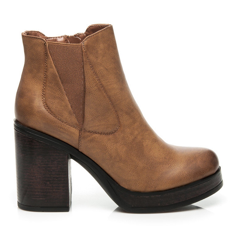 Super Mode Modne Botki Damskie brązowe