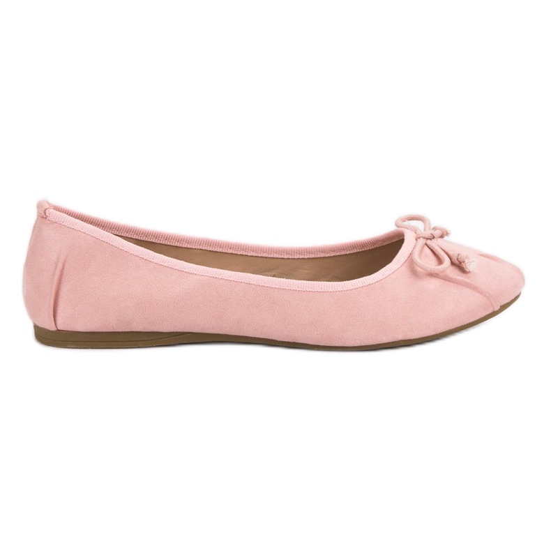 Lucky Shoes Różowe Wiązane Baleriny