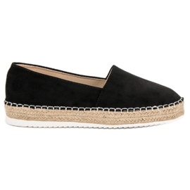Small Swan Czarne Zamszowe Espadryle