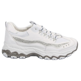 Sneakersy Z Brokatem białe