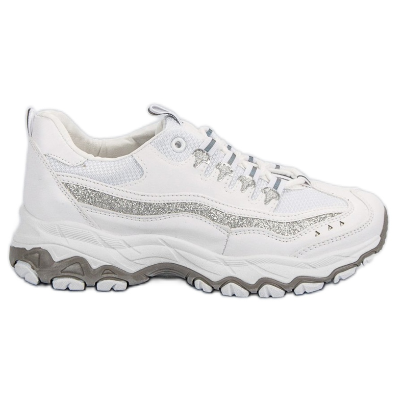 Sneakersy Z Brokatem białe