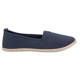 Granatowe Trampki Slip On niebieskie