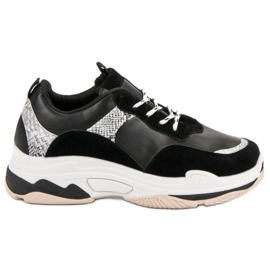 Czarne Sneakersy Ze Wzorem