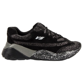 Buty Sportowe Z Brokatem VICES czarne