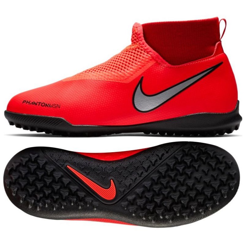 Buty piłkarskie Nike Phantom Vsn Academy Df Tf Jr AO3292-600 czerwone czerwone