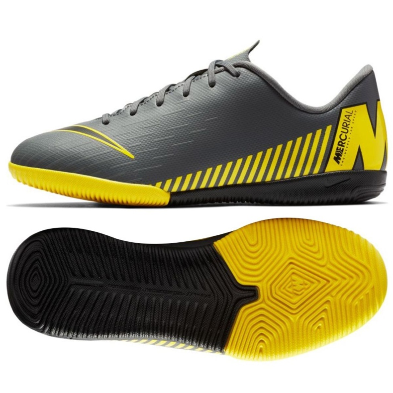 Buty halowe Nike Mercurial VaporX 12 Academy Gs Ic Jr AJ3101-070 szare szare