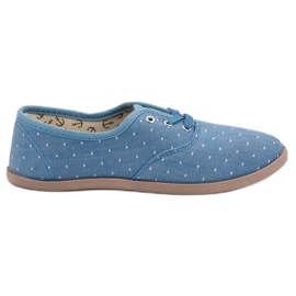 Tenisówki W Kropki niebieskie