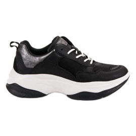 Kylie Modne Czarne Sneakersy