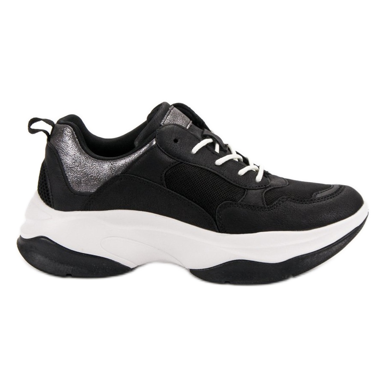 Kylie Modne Czarne Sneakersy