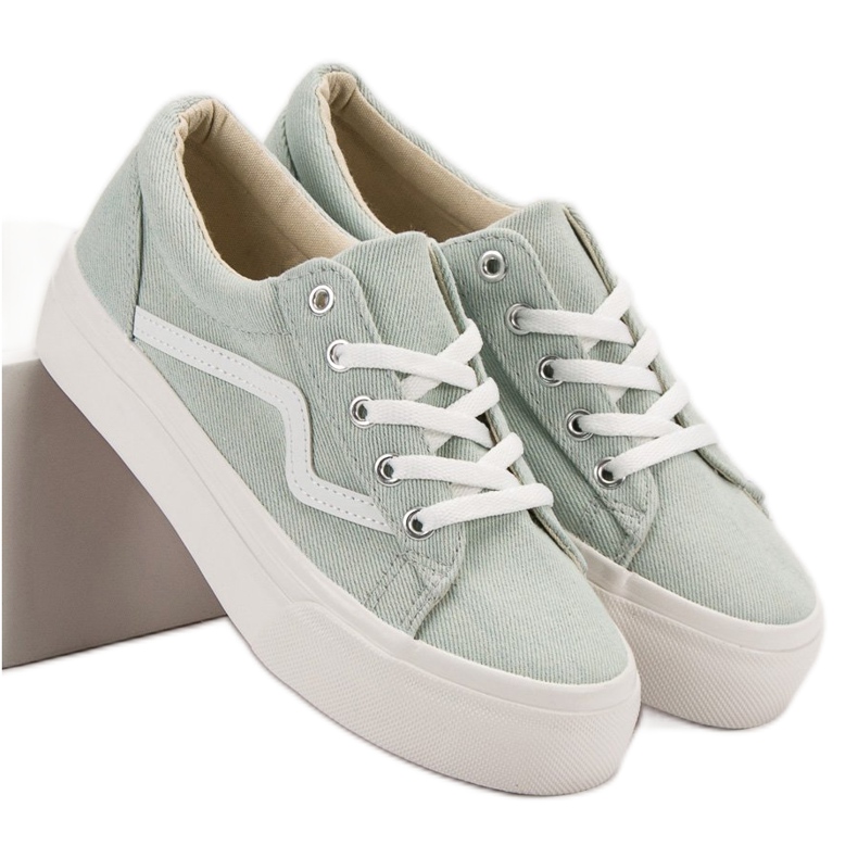 Kylie Modne Zielone Trampki