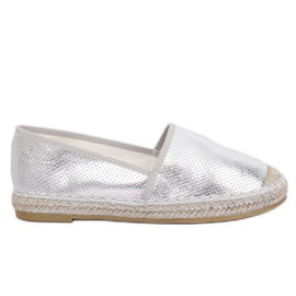 Espadryle metaliczne srebrne A645-ESP-1 Silver szare
