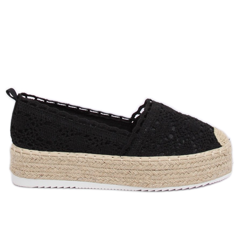 Espadryle koronkowe czarne A8692 Black