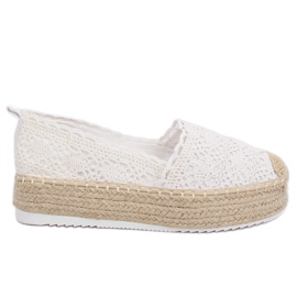 Espadryle koronkowe białe A8692 White
