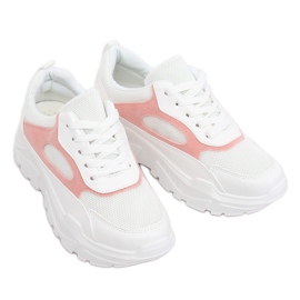 Buty sportowe biało-rózowe PP-37 WHITE/PINK białe