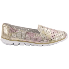 Filippo Modne Skórzane Lordsy żółte