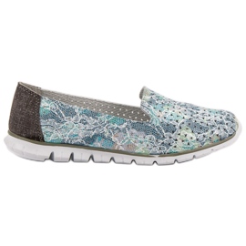 Filippo Modne Skórzane Lordsy szare