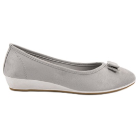 Vinceza Baleriny Z Kokardką szare