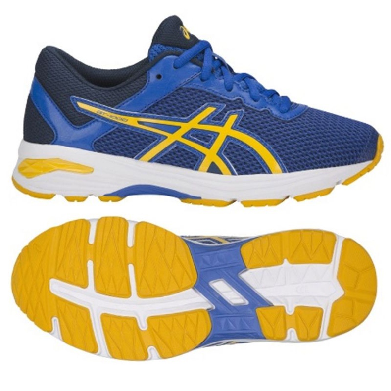 Buty biegowe Asics Gt 1000 6 Gs W C740N-4504 niebieskie żółte granatowe